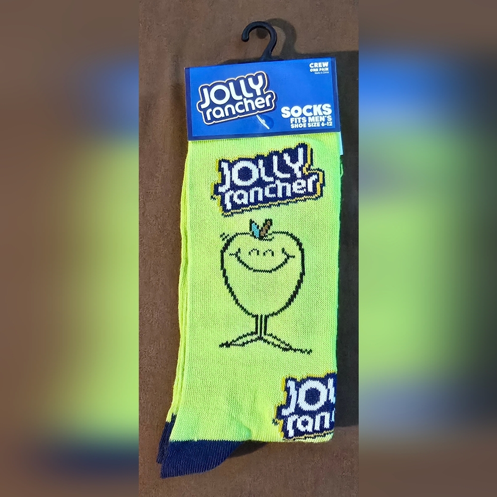 Jolly Rancher Lime Green Apple Crew Socks